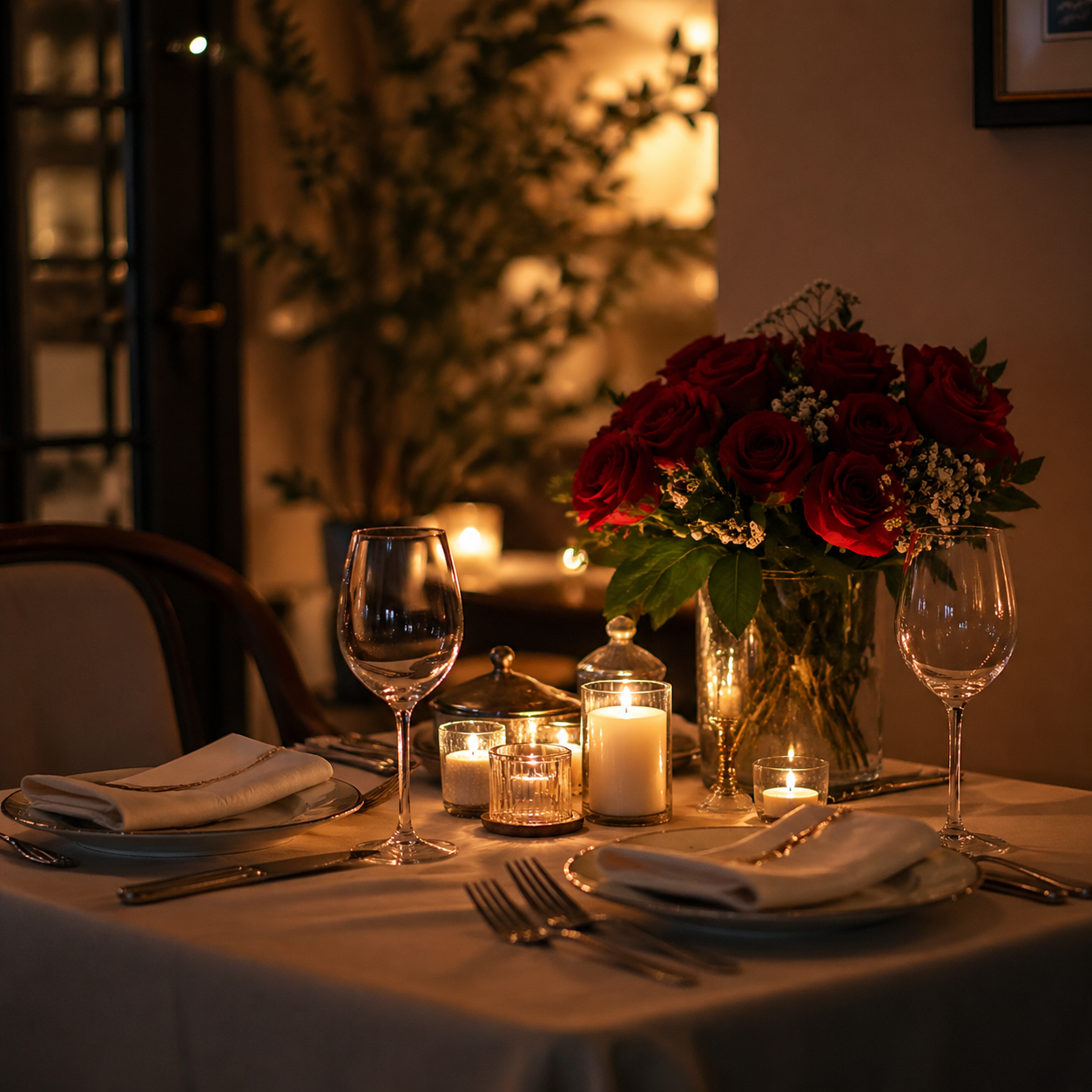 Romantic table setting for a just-because love song